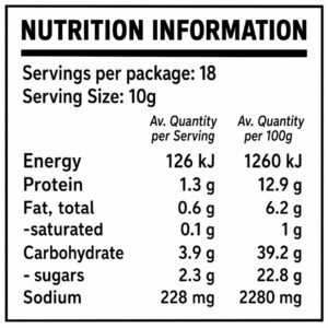 Beef Balls Blast Beef Seasoning 170g Nutritional Informations | Balls N All Seasonings Perth