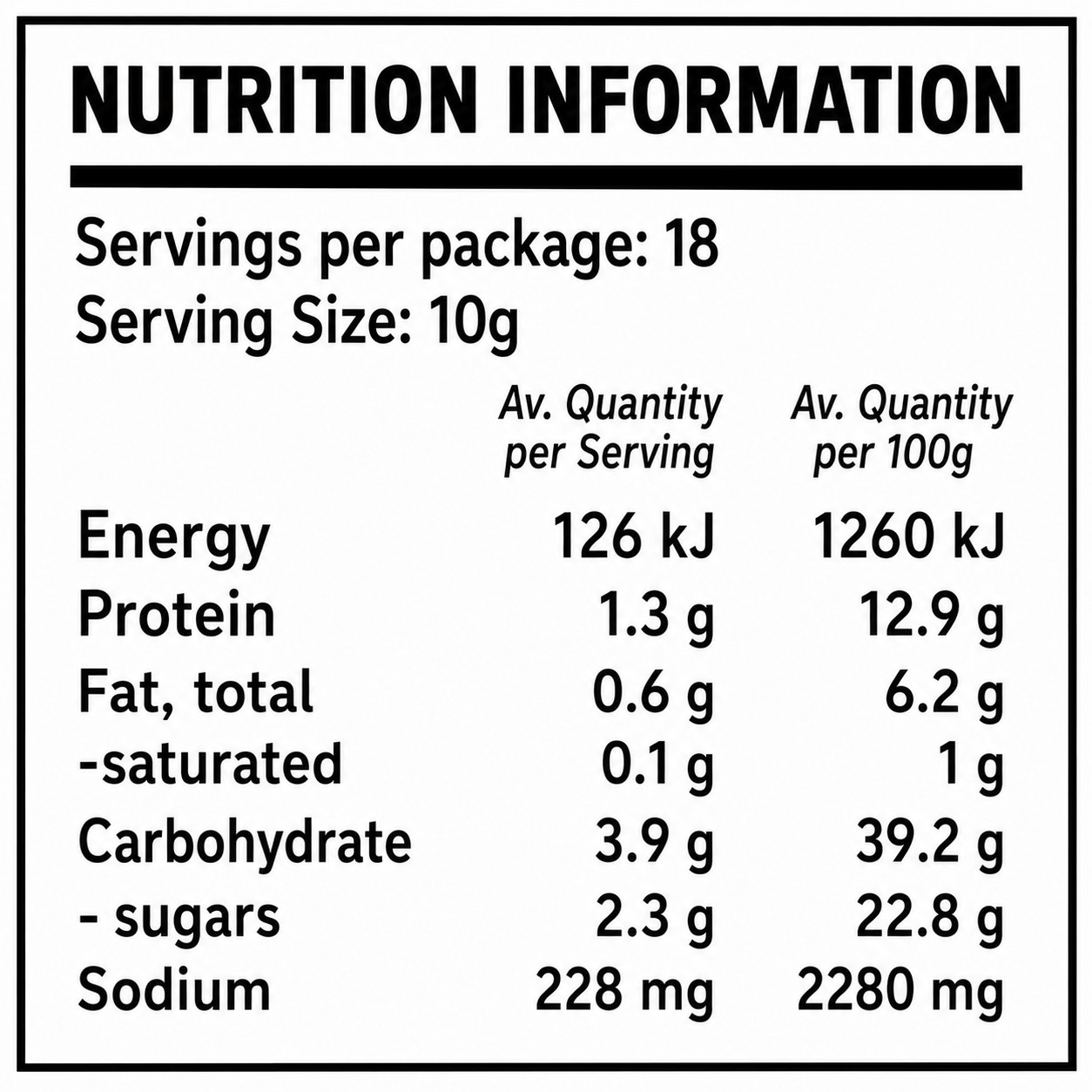 Beef Balls Blast Beef Seasoning 170g Nutritional Informations | Balls N All Seasonings Perth